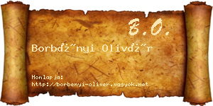 Borbényi Olivér névjegykártya