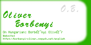 oliver borbenyi business card